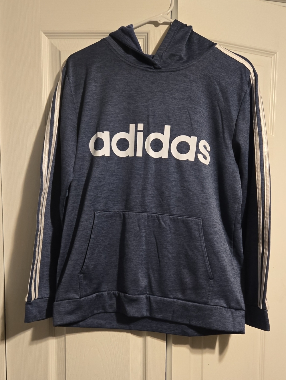 adidas Navy Blue Hoodie with White Logo